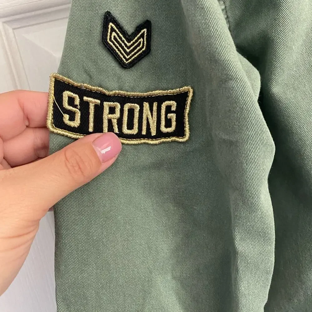 Justice Girls Olive Green Utility Style Jacket Size 14